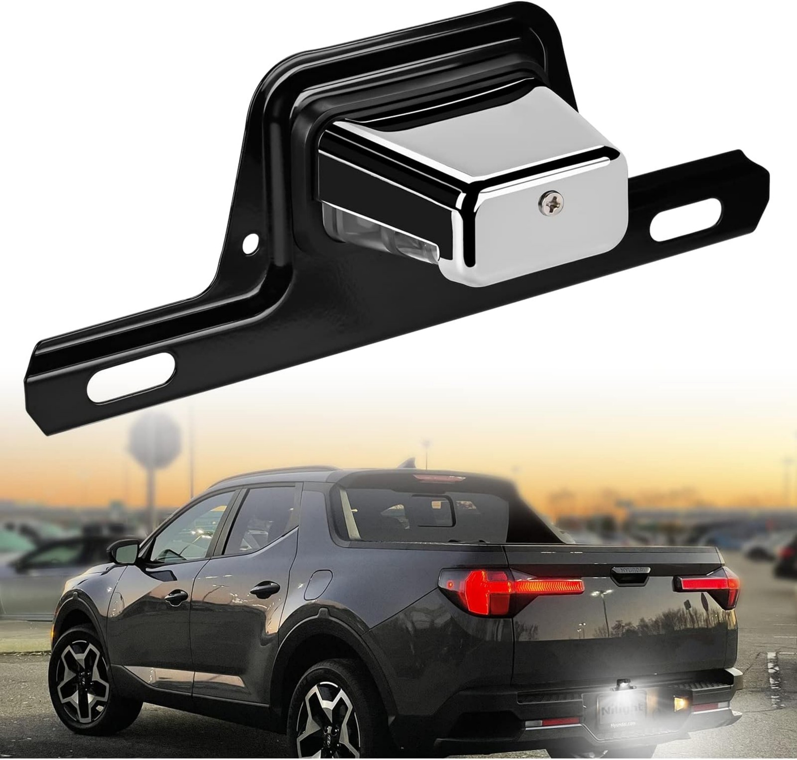Chrome DC 12V Bracket-Mount DOT 2 LED License Plate Light for Boat Trailer UTV