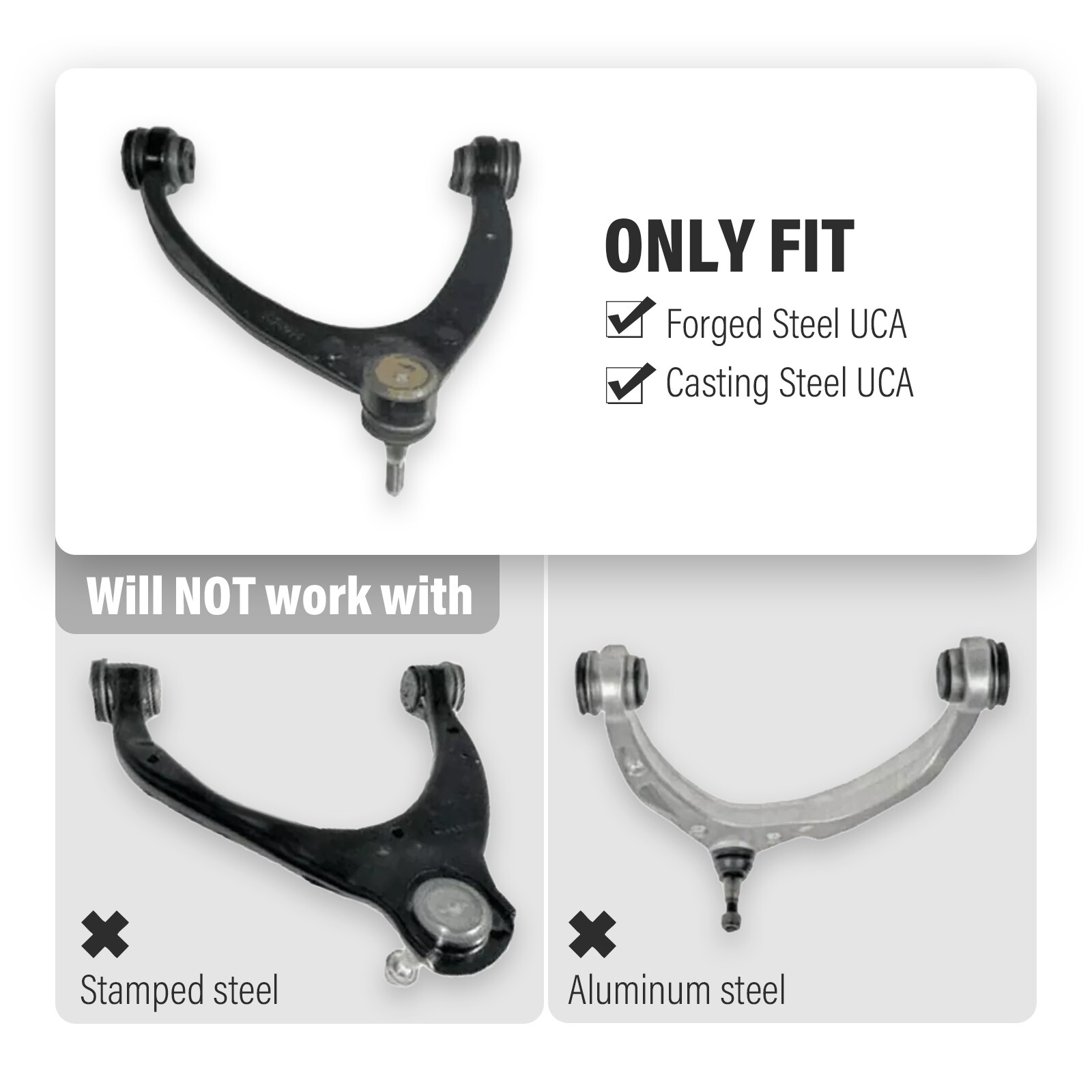 Front Upper Control Arms for 2-4″ Lift for 2007-2018 Silverado Sierra 2WD 4WD