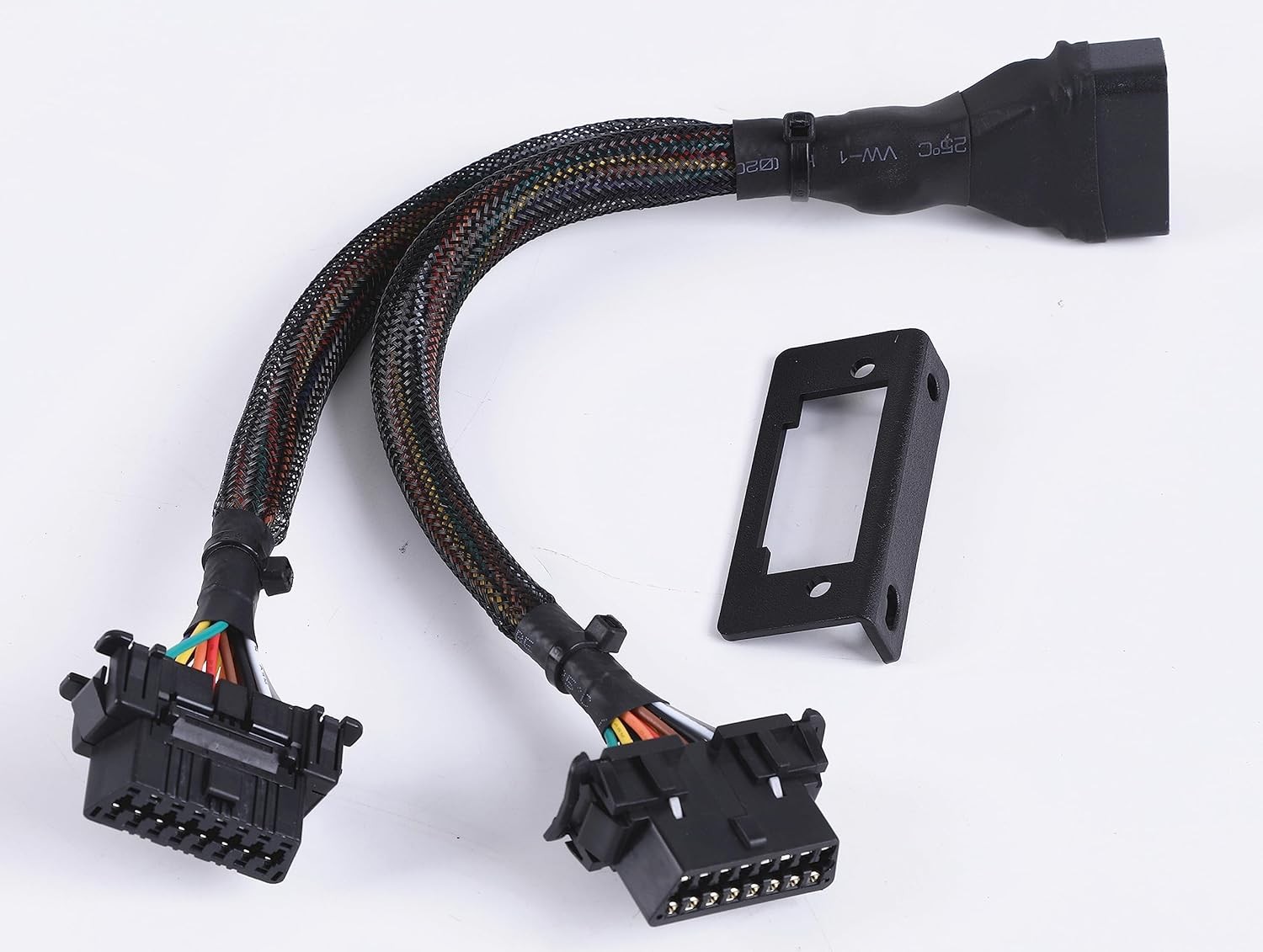 Underdash OBD2 Splitter Y Cable OBDII 1 Male to 2 Female 20awg Black