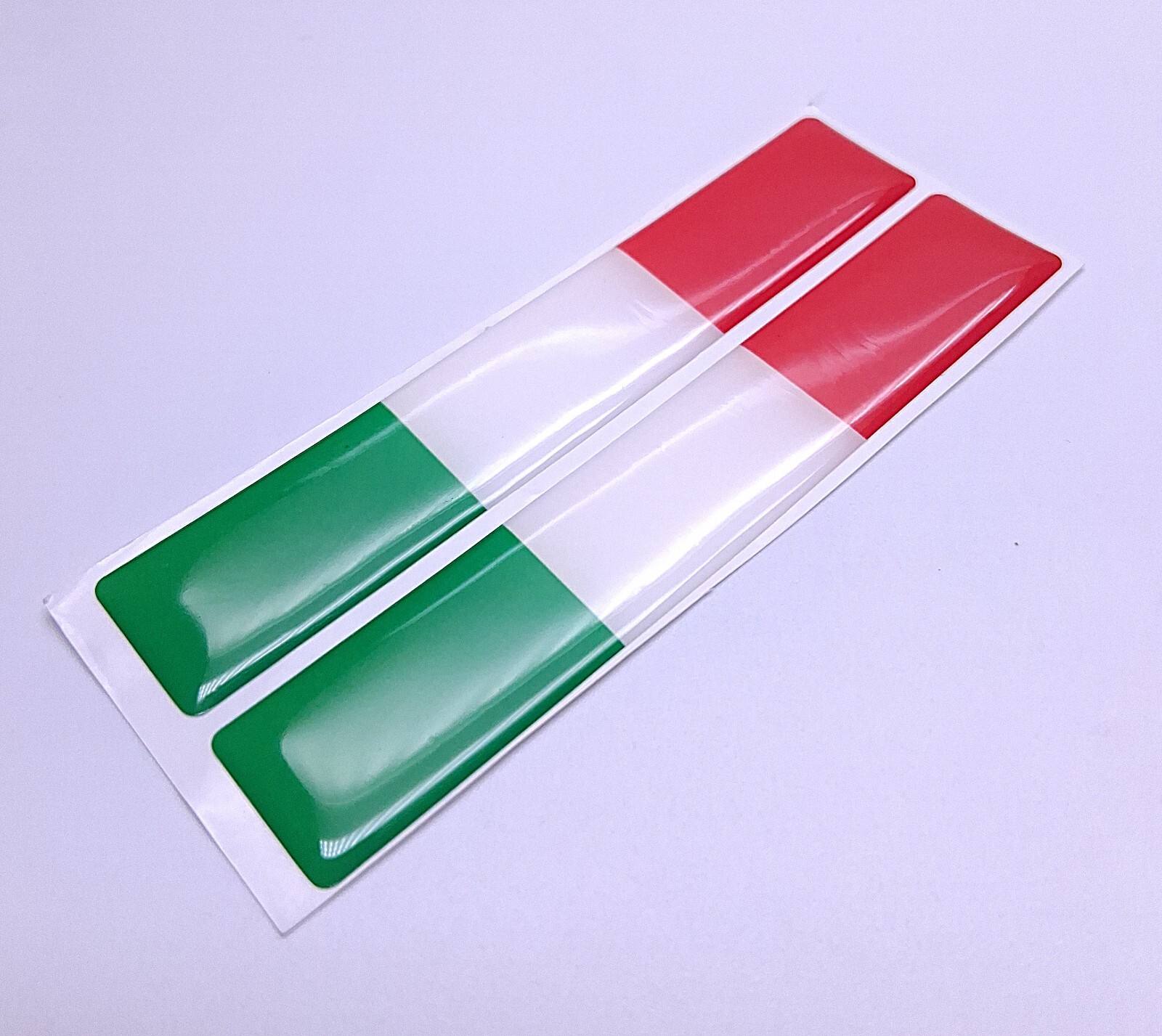 ITALY ITALIAN FLAG 3D EPOXY CAR EMBLEM SET (2) FLEXIBLE REFLECTIVE DURABLE