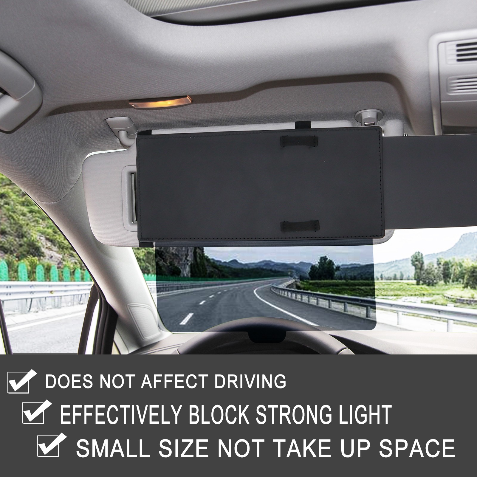 Universal Car Sun Visor Extender Blocker Anti-glare Driving Accessories Black
