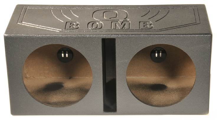 QPower QBOMB15V Dual 15″ Vented Port Subwoofer Sub Box w/ Bedliner Spray