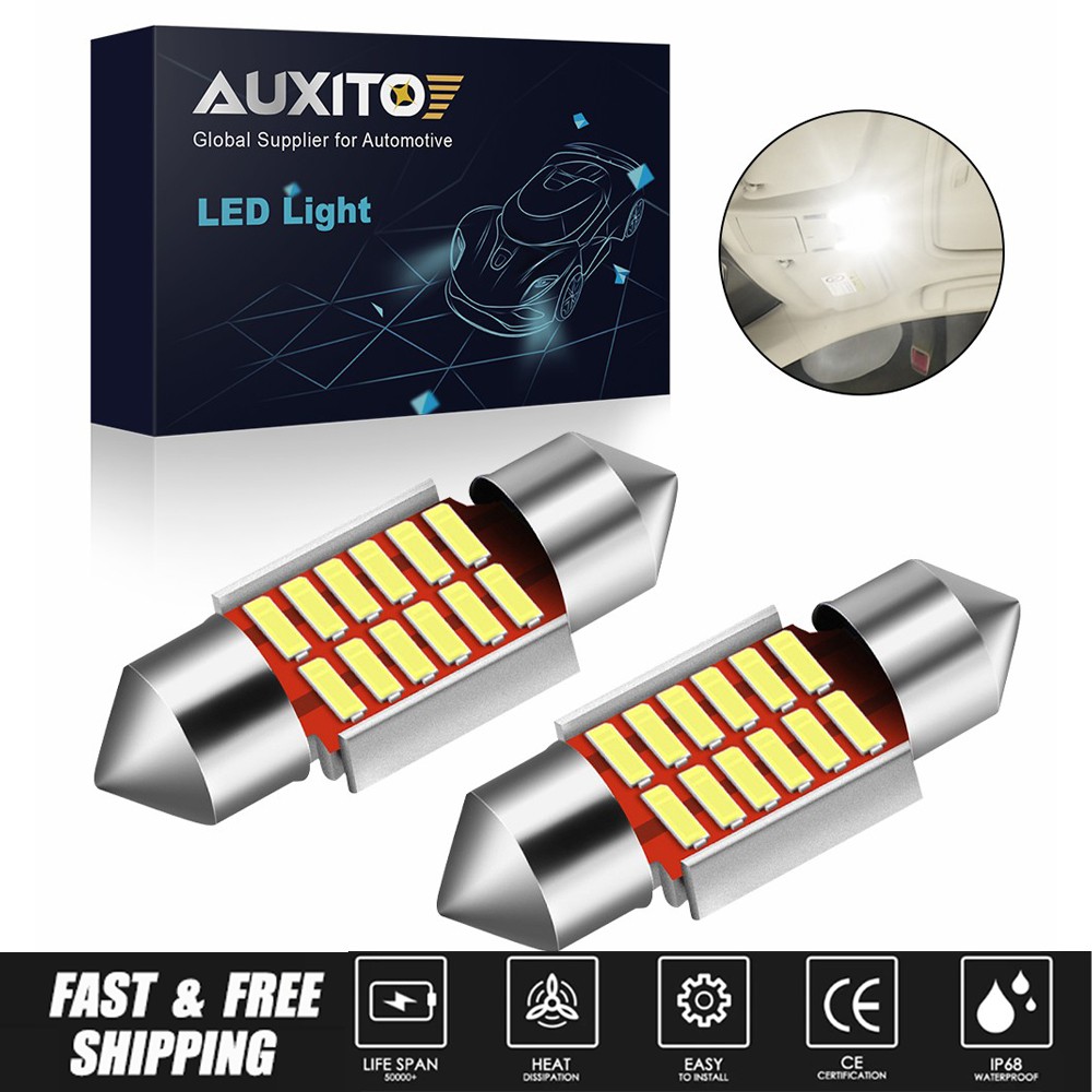LED Side Marker Dome Map Trunk Light Bulb White 4014SMD 12-Chips 31MM 6000K 2PCS