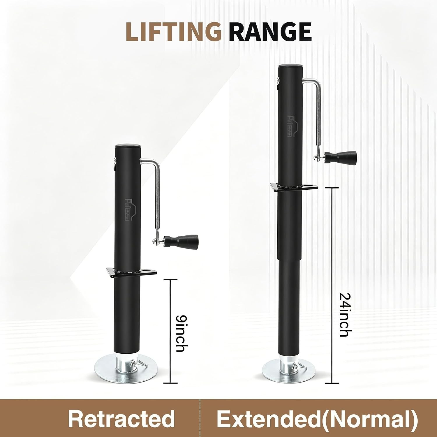 High Carbon Steel Trailer Tongue Jack – 2000lbs Lifting Power, 15″ Max Height