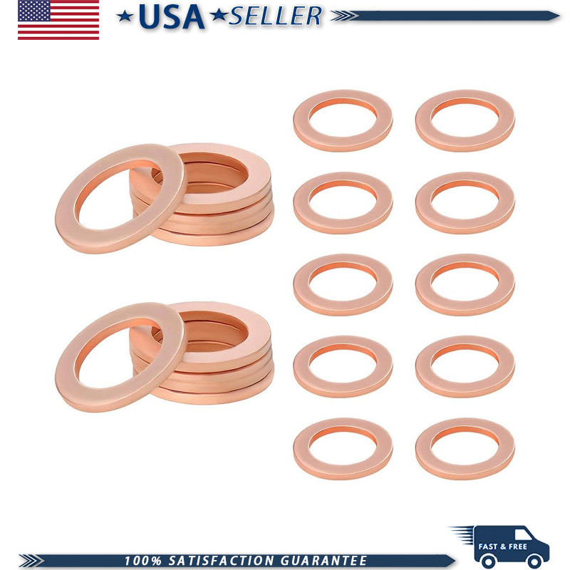 20 PCS 14mm Copper Oil Drain Plug Gasket PN 007603-014106Color: 20PCS
