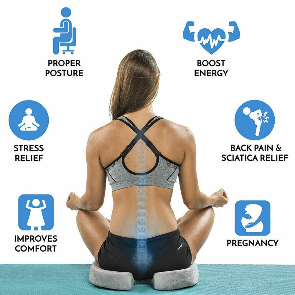 Memory Foam Seat Lumbar+Back Support Set Coccyx Pain Relief Cushion universal