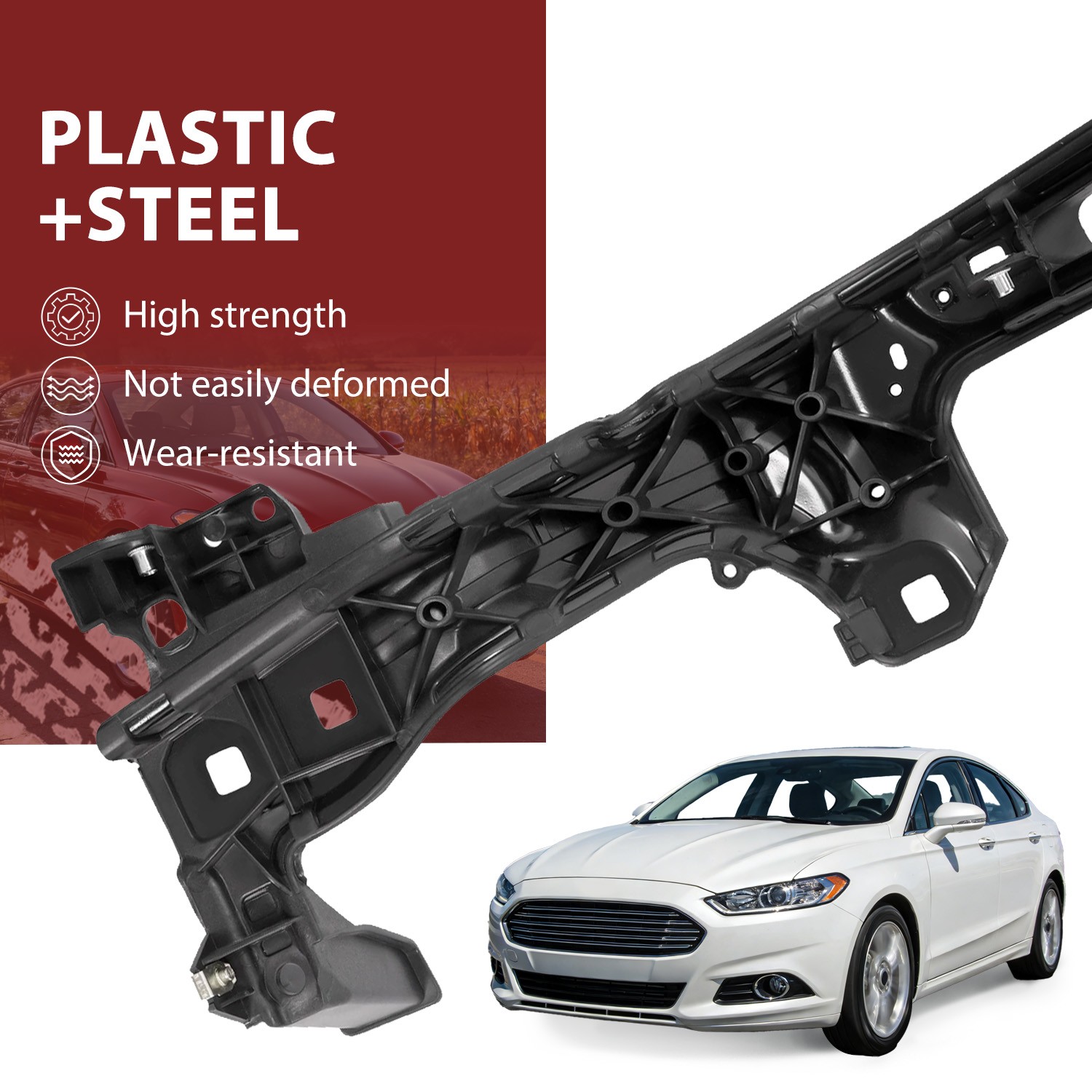 Radiator Support Assembly Mount Panel & Upper Tie Bar For Ford Fusion 2013-2016