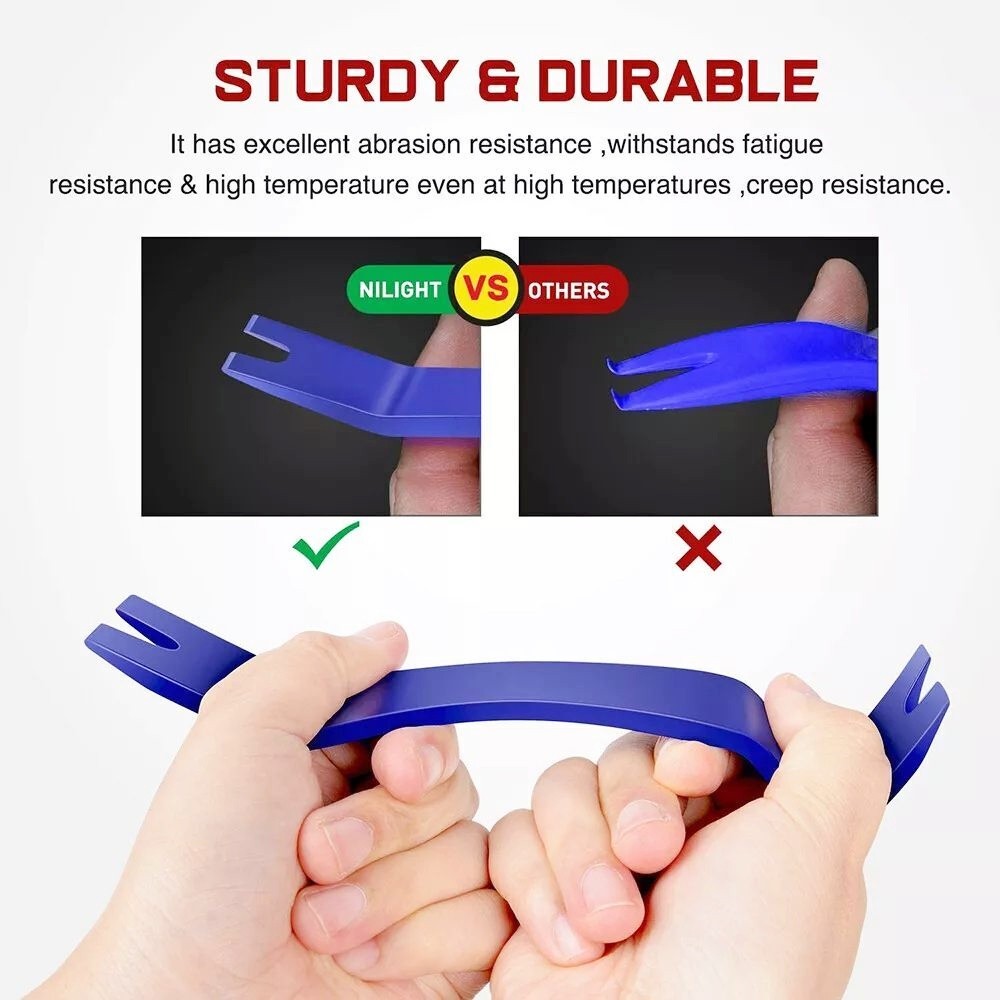 Plastic Trim Removal Pry Tool Set for Car Radio Panel Door Dash Clip Fasteners