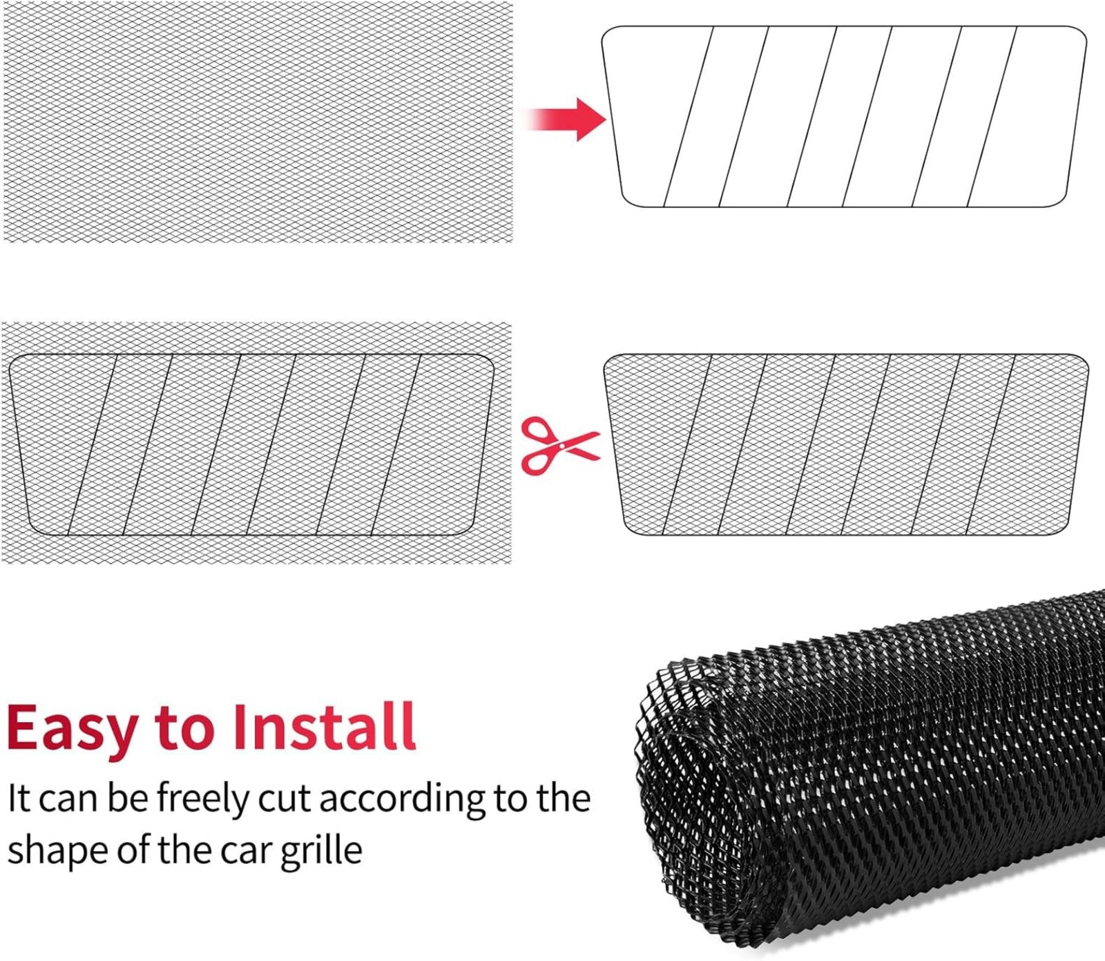 40*13″ Car Grille Mesh Net Sheet Aluminum Rhombic Auto Grill Mesh 0.11″X0.23″
