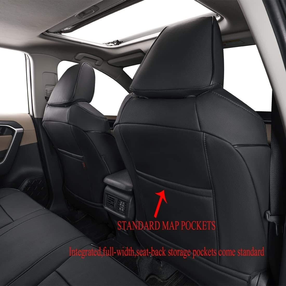 EKR Custom Fit Honda Fit Seat Covers for 2009-2020 Full Set Leather Cushion Case