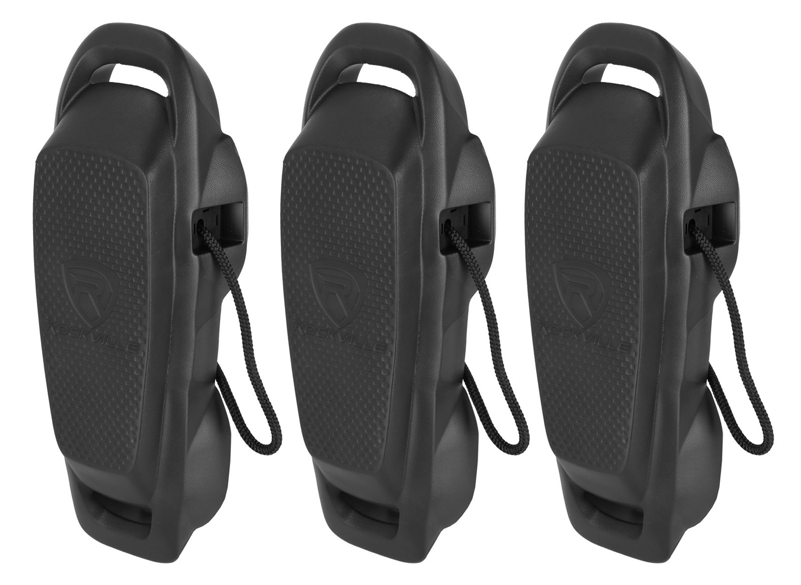 Rockville 3 Pack Titan Foam Fender Black 22″x9″ Boat Bumper No-Knot/Quick Adjust