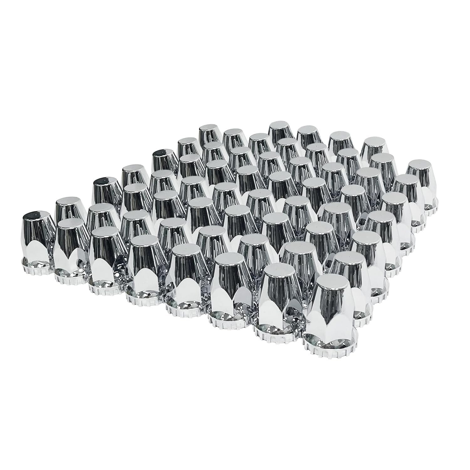 33mm Chrome ABS Plastic Screw-on Standard Lug Nut Covers (Pack of 60)