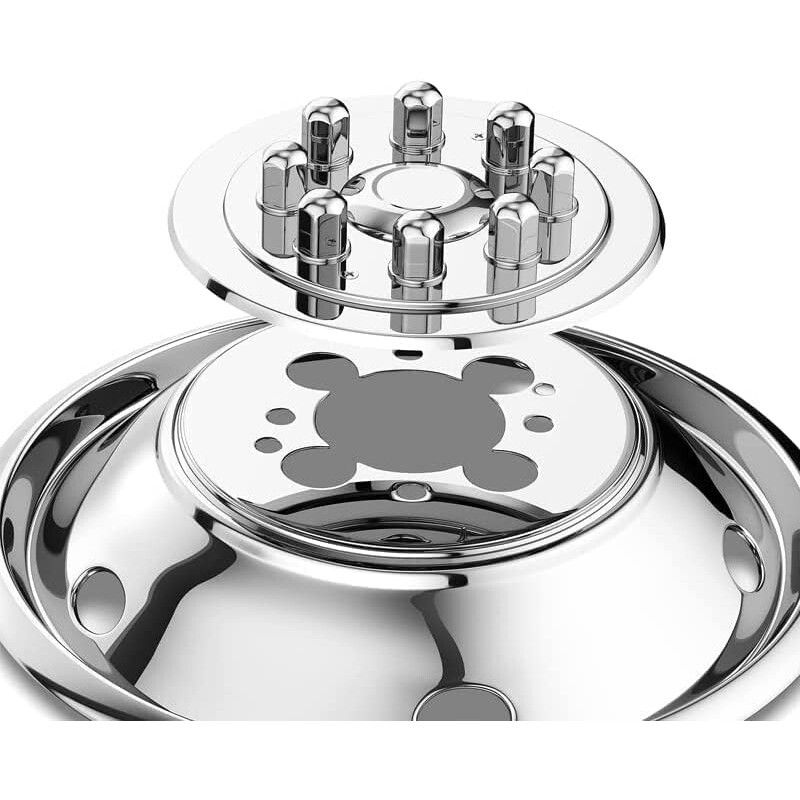 17″ 8 Lugs 5 Hand Holes Wheel Simulator Stainless Steel For 2003-2021 Dodge 3500