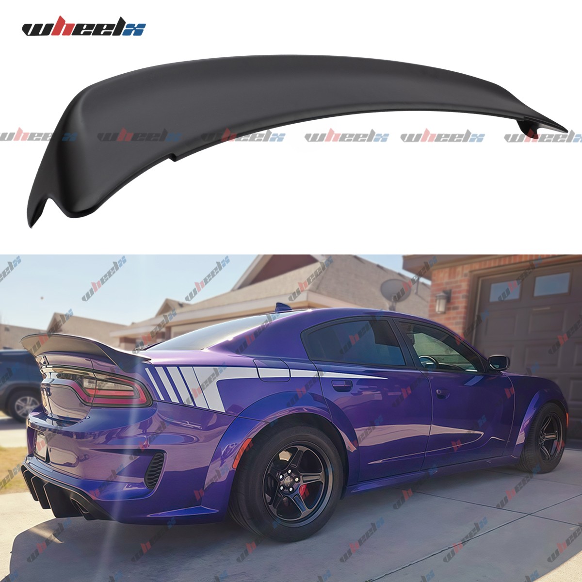 Matt Black Redeye Style Highkick Rear Trunk Spoiler Wing For 15-23 Dodge Charger