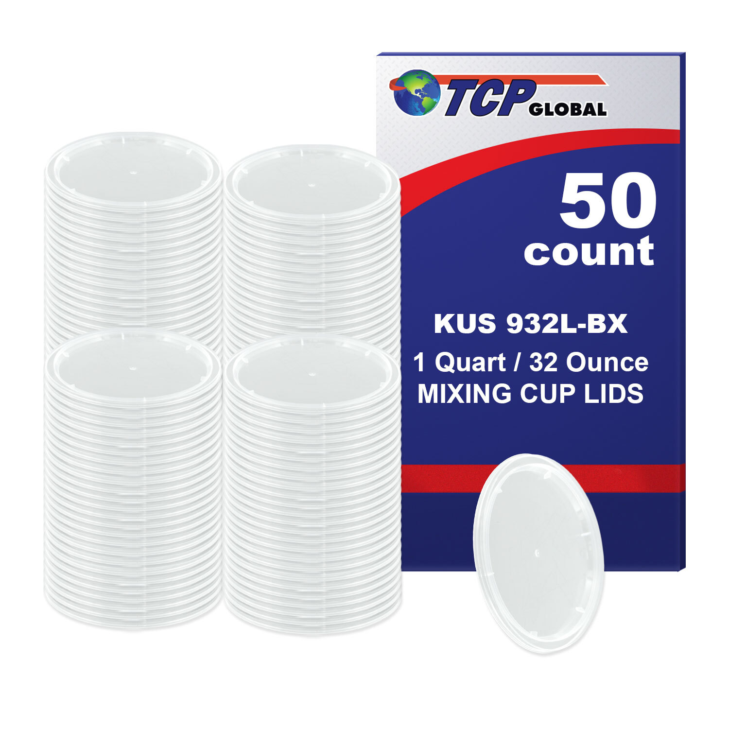 Box of 50 Lids – Quart size – Custom Shop /TCP Global 32 Ounce Paint Mix Cups