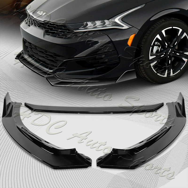 For 2021-2024 Kia K5 GT-Line STP-Style Painted Black Front Bumper Spoiler Lip