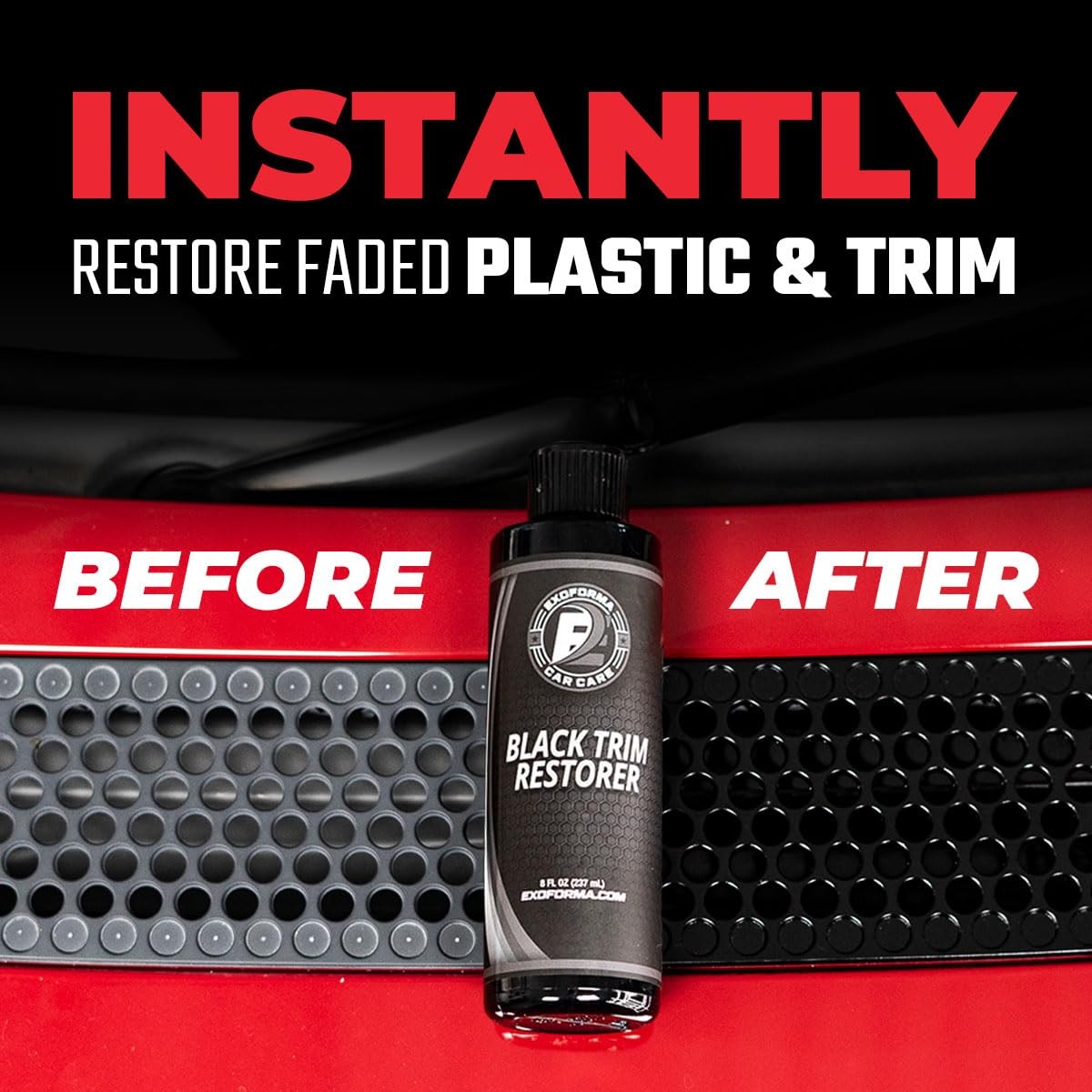 ExoForma Black Trim Restorer – Lasts 6+ Months, Dye Infused 4 oz Kit,