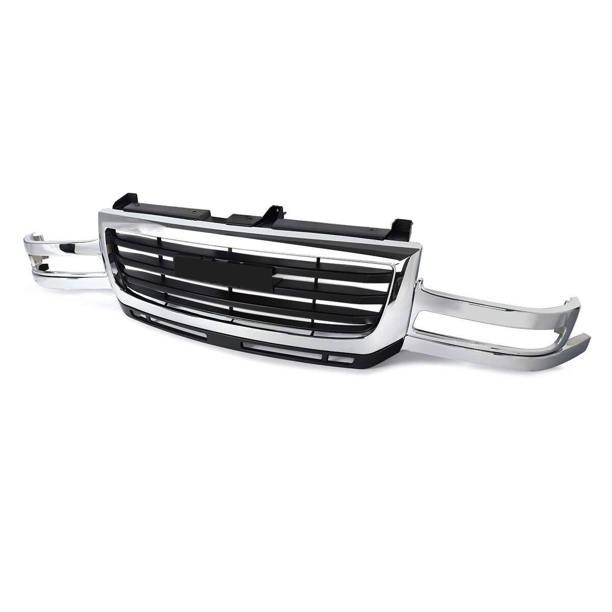 For GMC Sierra 2500/3500 HD 2003-2007 Front Upper Grille Black w/Chrome Shell
