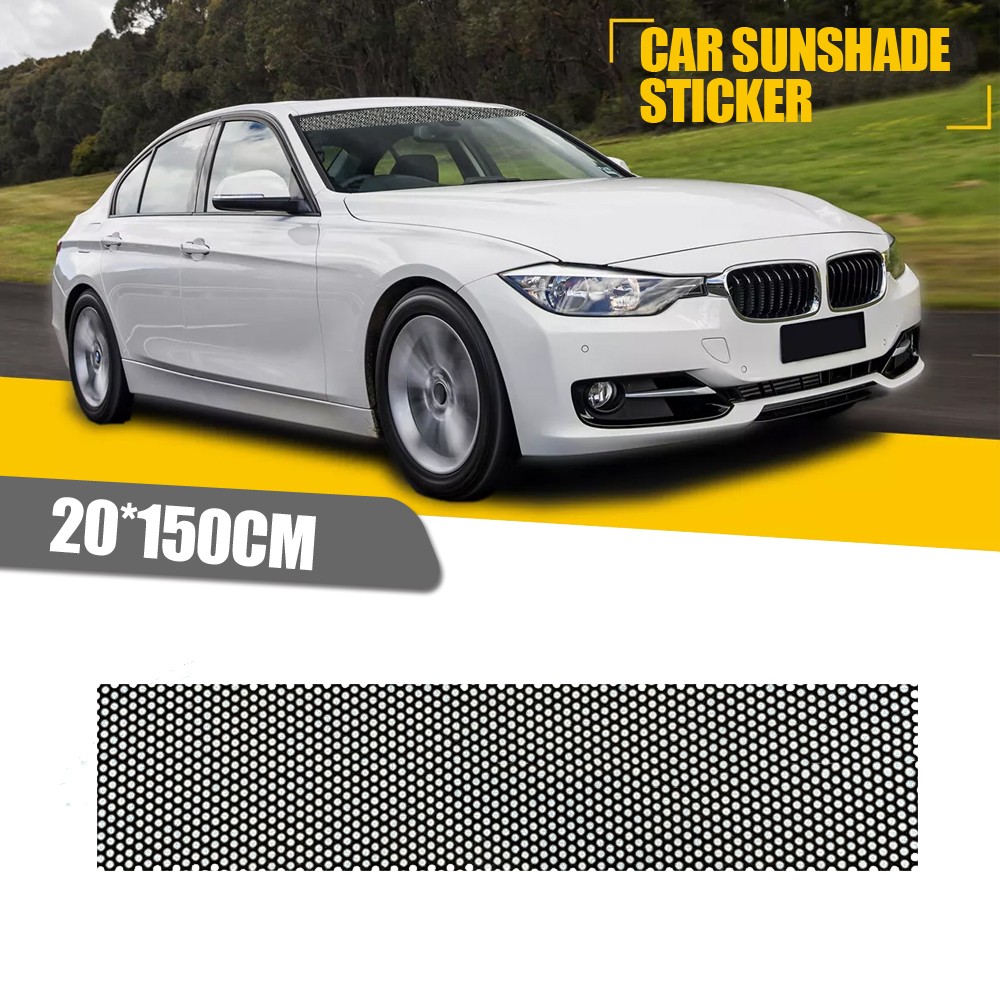 Car Front Windshield Window Visor Sun Strip Vinyl Mesh Sticker Car Accessories
