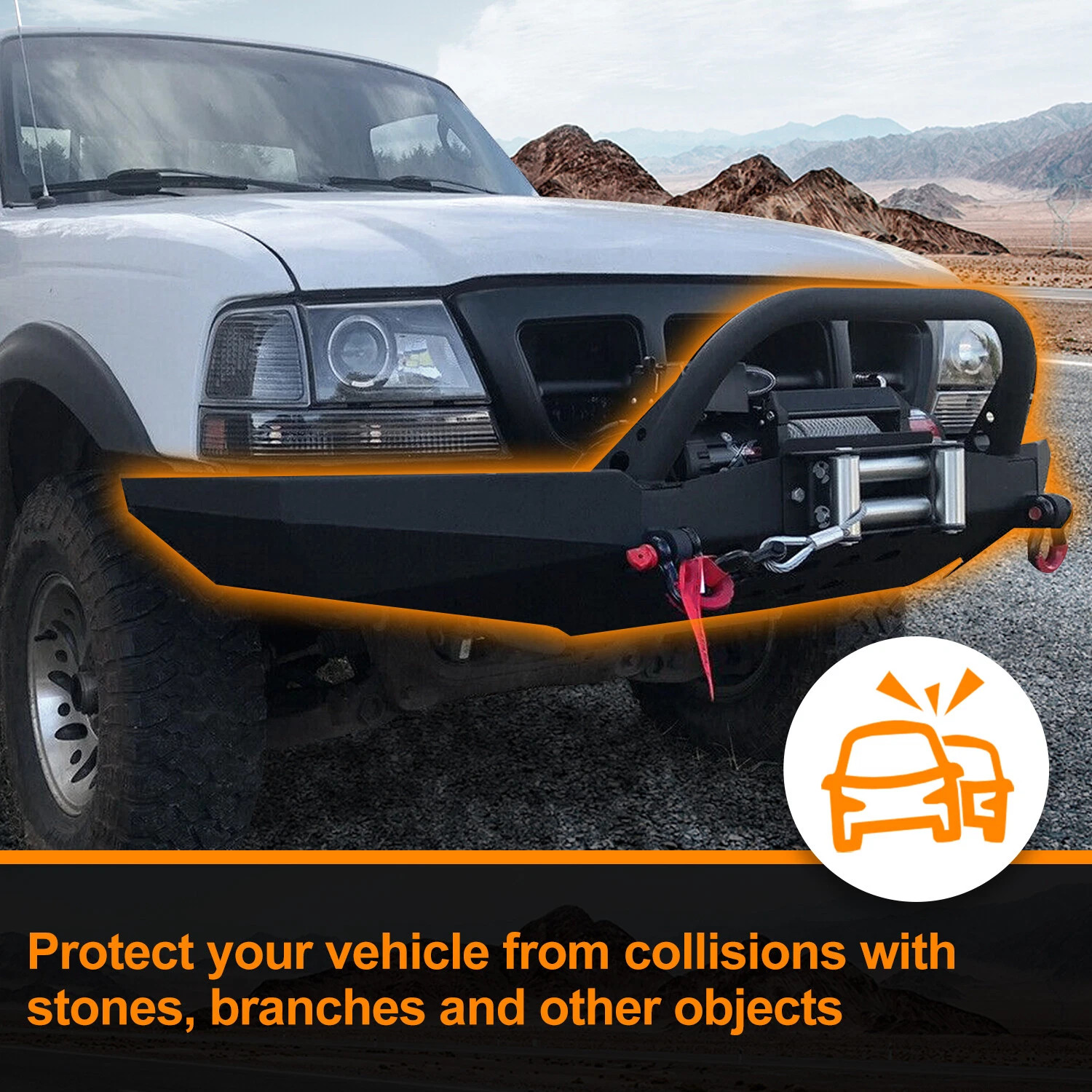 For 1998-2011 Ford Ranger Modular Front Winch Bumper with Bull Bar