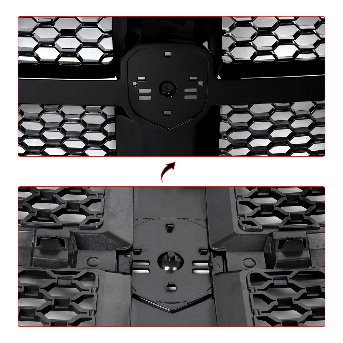 Gloss Black Grill Honeycomb Front Bumper Grille For Dodge Ram 1500 2013-2018 New