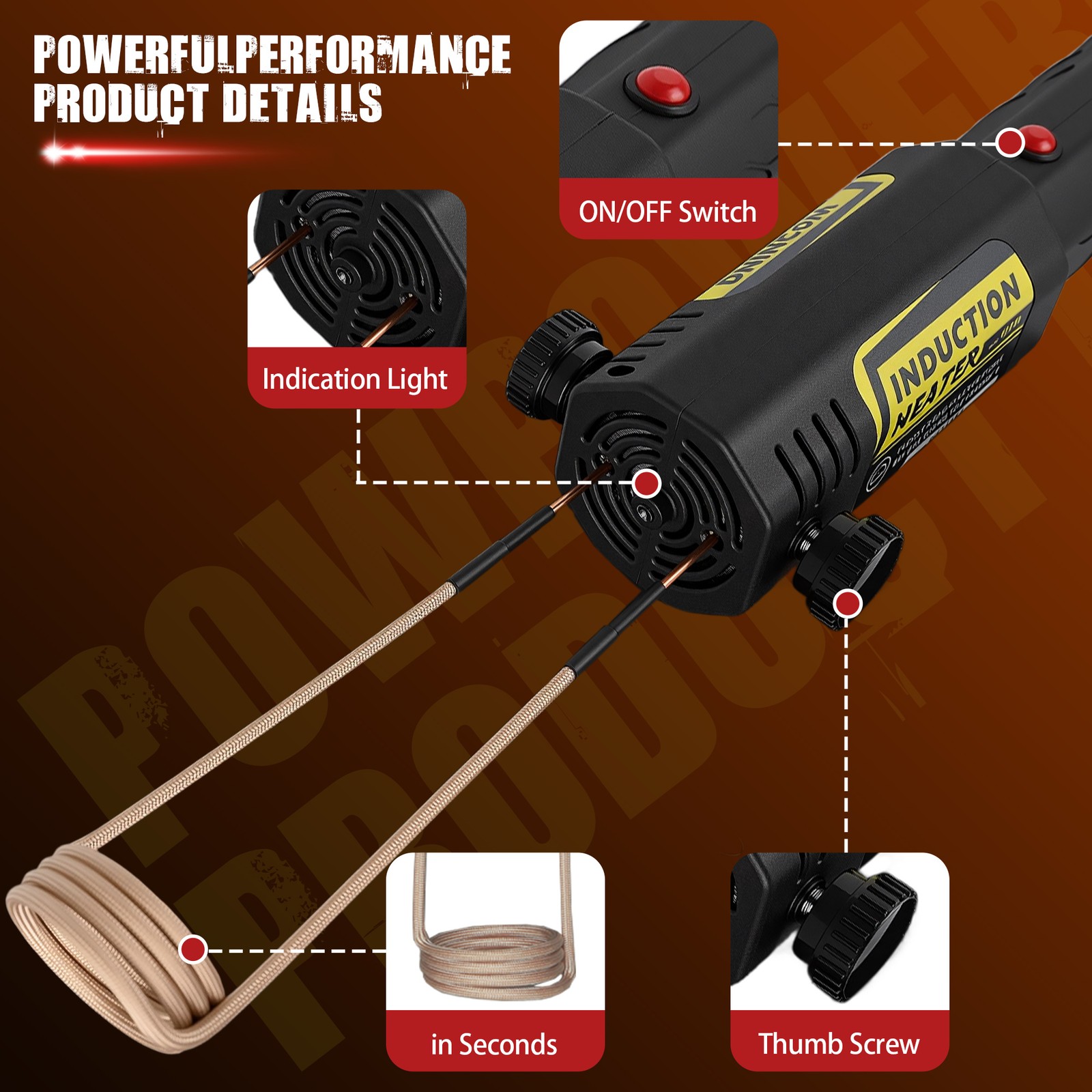110V Magnetic Induction Heater Kit Bolt Remover Flameless Heat Tool Free Coils