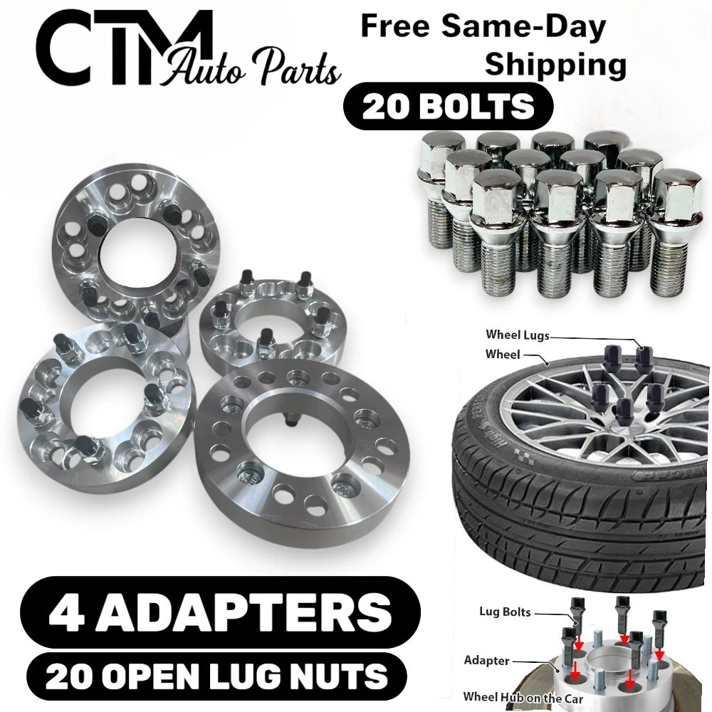 4x 1.25″ Thick 5×120 to 5×108(5×4.25) Wheel Spacer Adapter AND Bolts/BMW Models