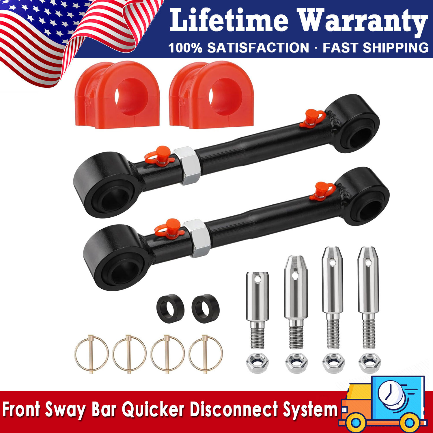 NEW Adjustable Front Sway Bar Quicker Disconnect System 2.5-6″ For Jeep Wrangler