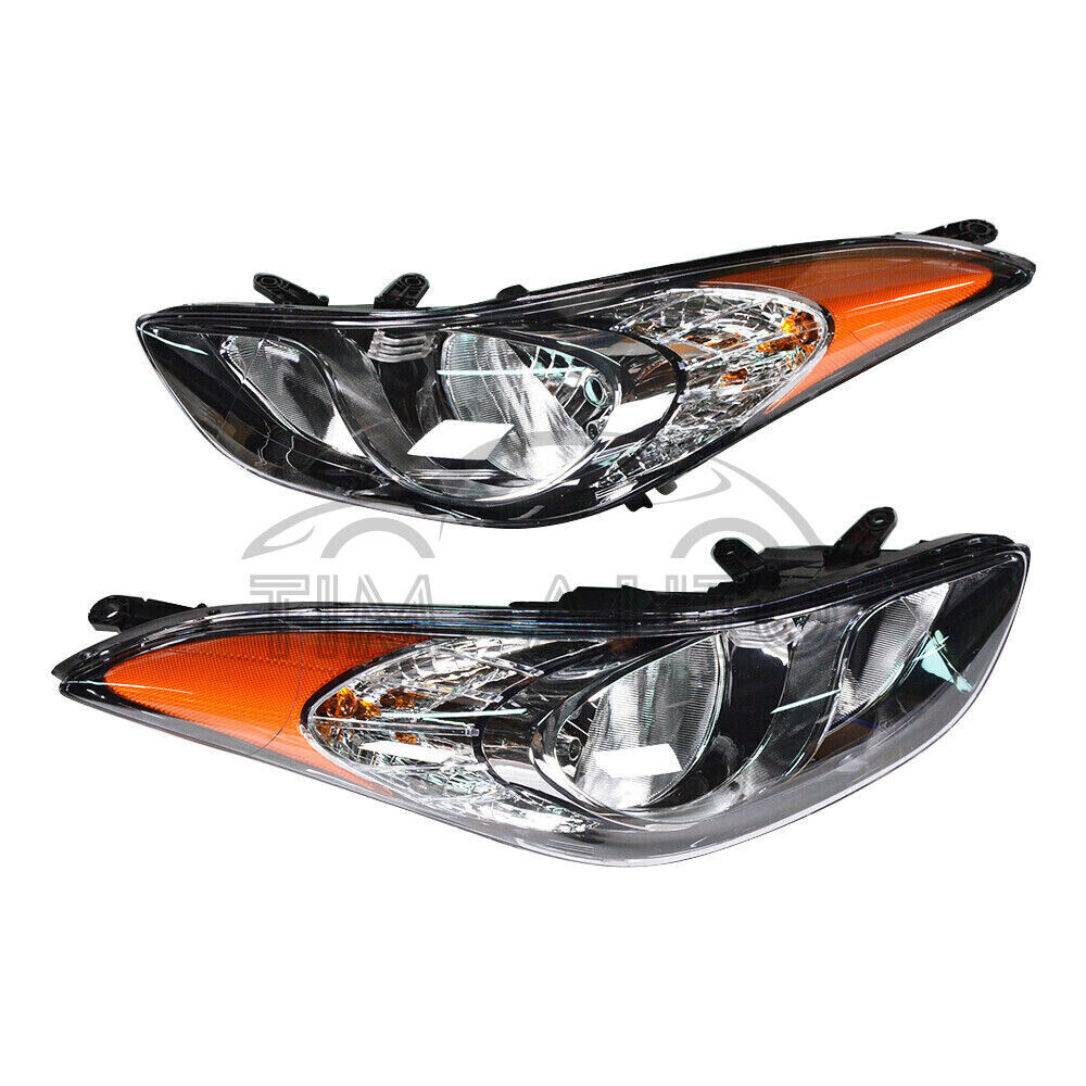 Pair Set Halogen Headlight Headlamp Assembly For 2011-2013 Hyundai Elantra