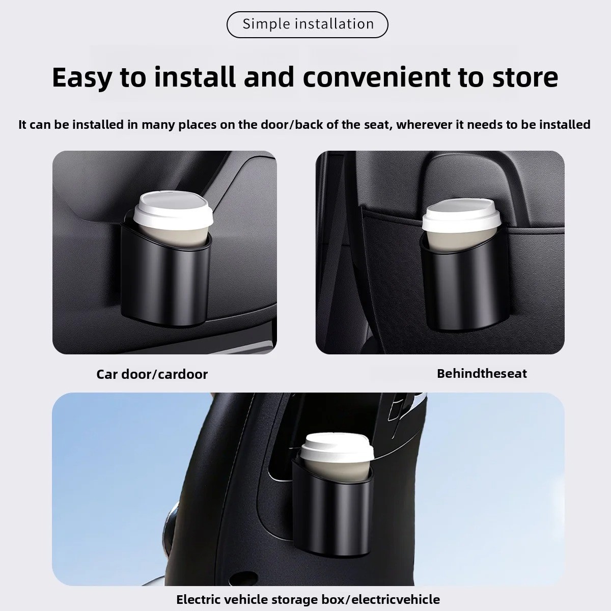 Universal Car Door Cup Holder Box Drink Rack Storage Bin Seat Back Organizer