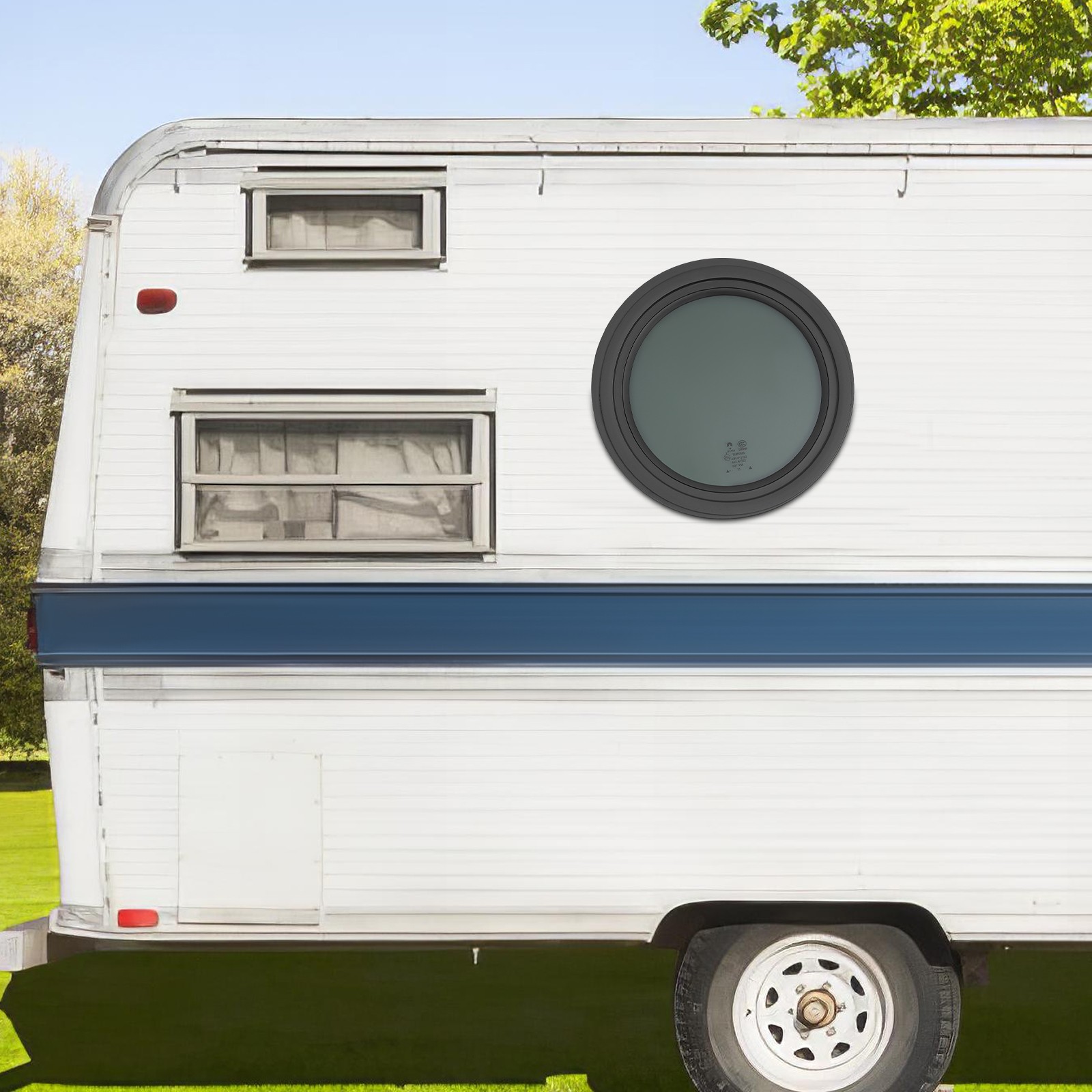 12″ Round RV Window with Trim Ring – Durable Aluminum Alloy Design