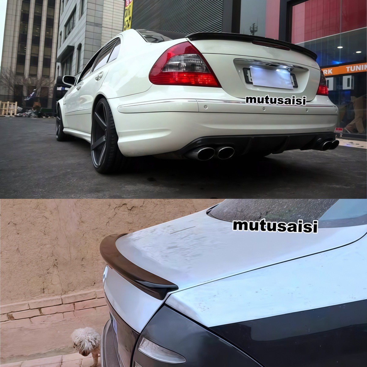 For 03-09 Mercedes W211 E280 E300 E320 E350 Gloss Black AMG Style Trunk Spoiler