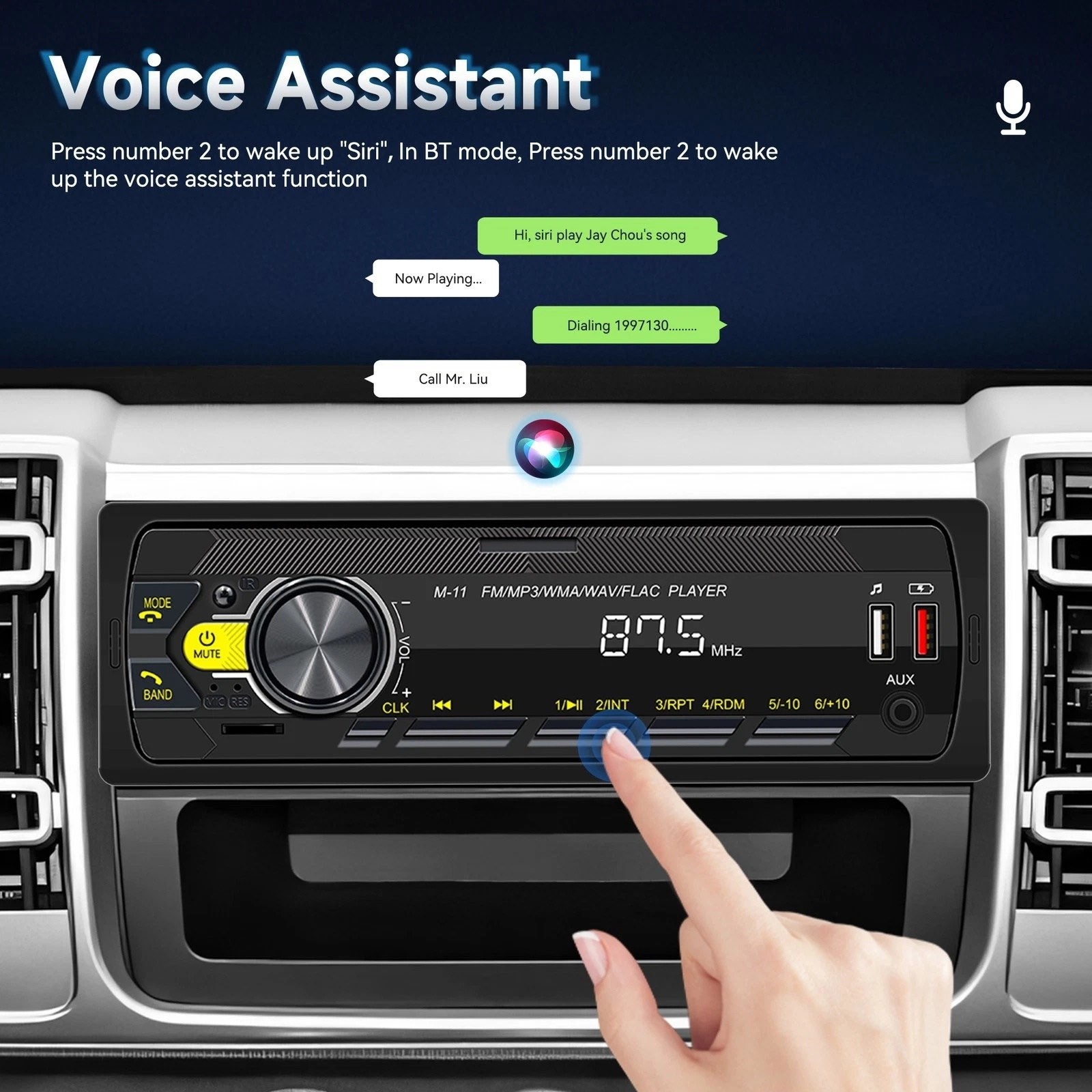 Single Din Car Radio Bluetooth 5.0 FM USB AUX MP3 Player App Control System
