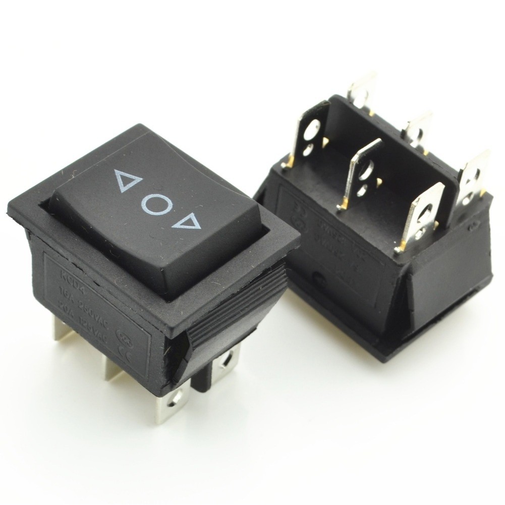 2x Momentary Rocker Switch 6-Pin DPDT Hoist Winch UP/DOWN Arrows DC 12V 6A Car