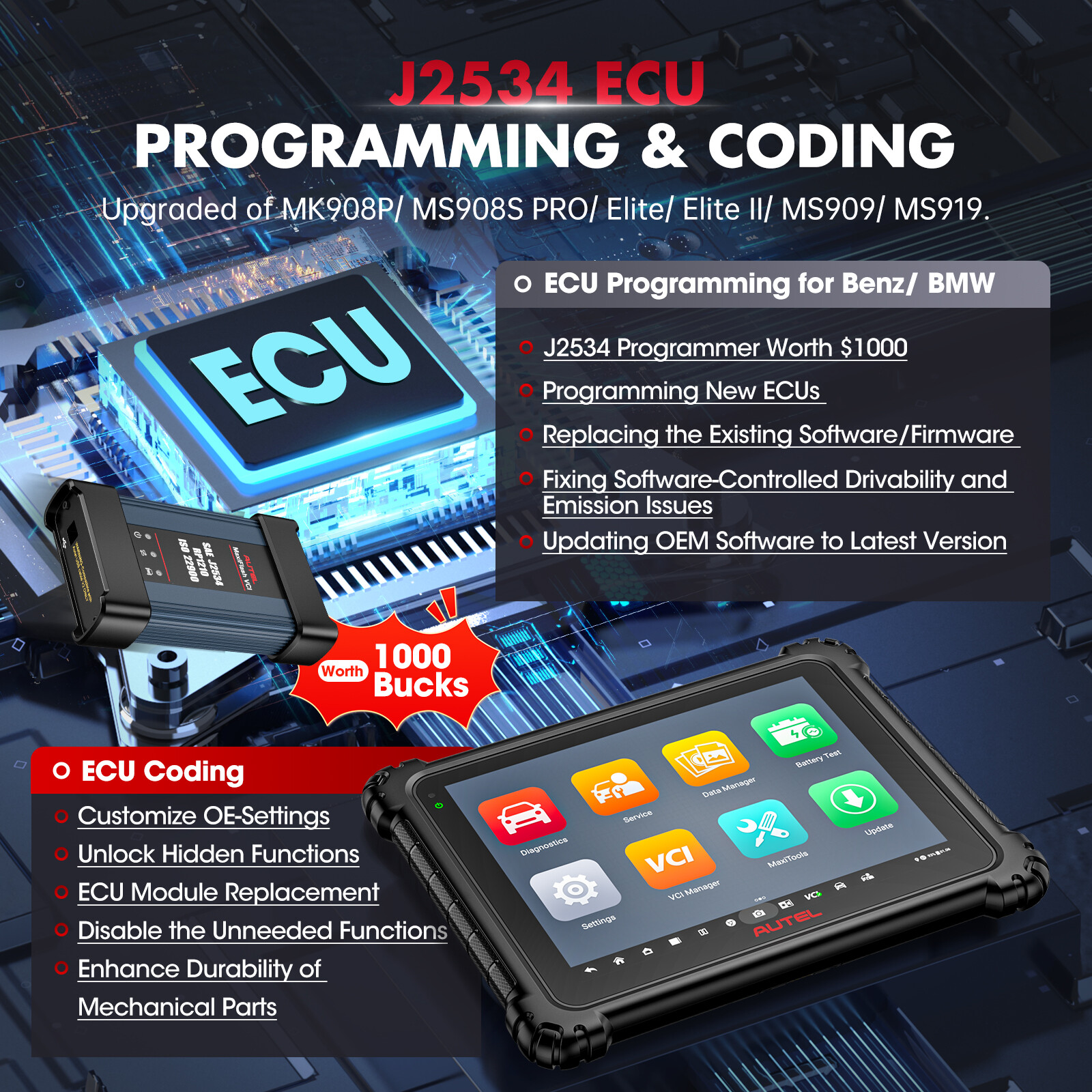 ⭐⭐⭐⭐⭐【2-Year Update】Autel ULTRA Lite S JVCI+ 2026 Diagnostic Scanner New Version