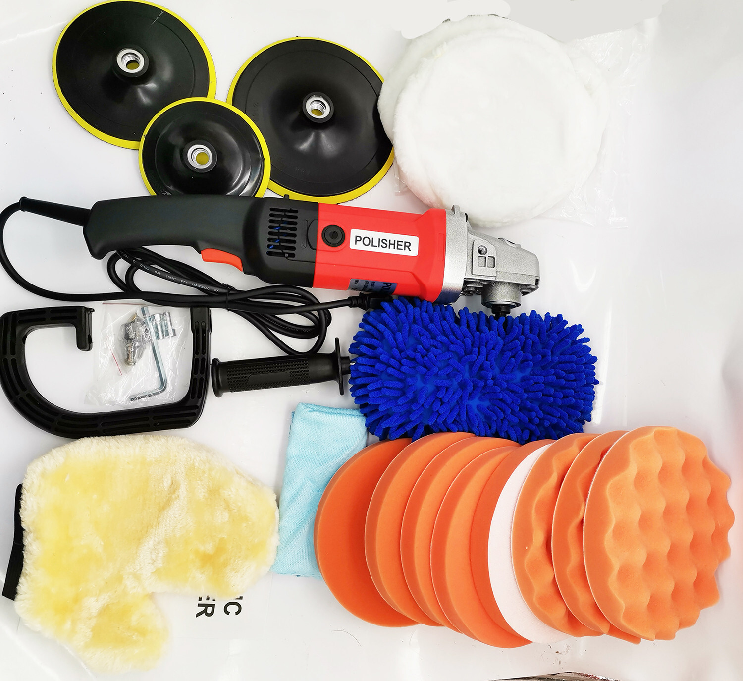 Car Polisher Buffer Sets 8 Variable Speeds with 2 Ergonomic Handle Switch Lock