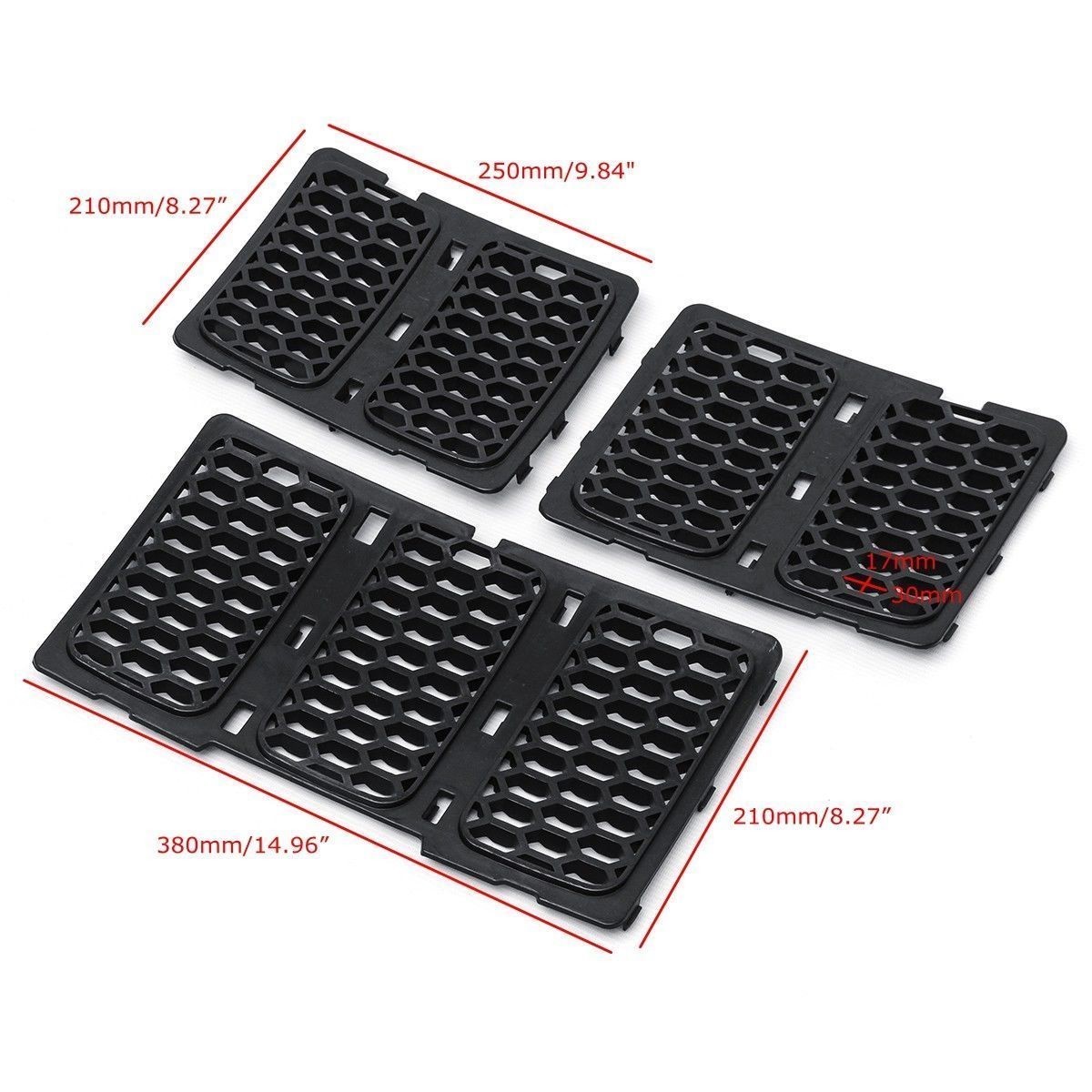 Black Mesh Grille Insert Kit Front Grill Cover For Jeep Grand Cherokee 2014-2016
