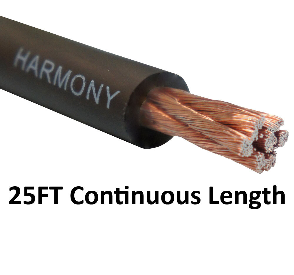 Harmony Audio 4 Gauge 4GA Car Stereo Matte Black Power Cable Amp Wire – 25 FT
