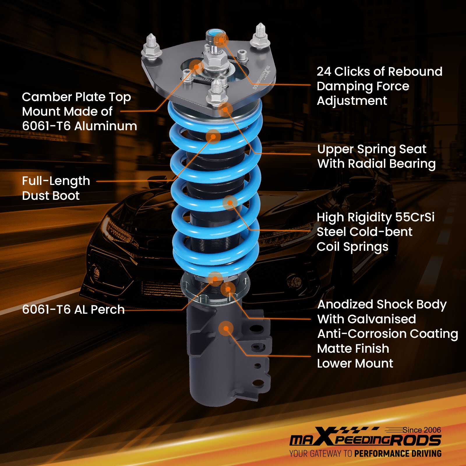 MaXpeedingrods Coilovers Suspension Lowering Kits For Hyundai Veloster 2012-2017