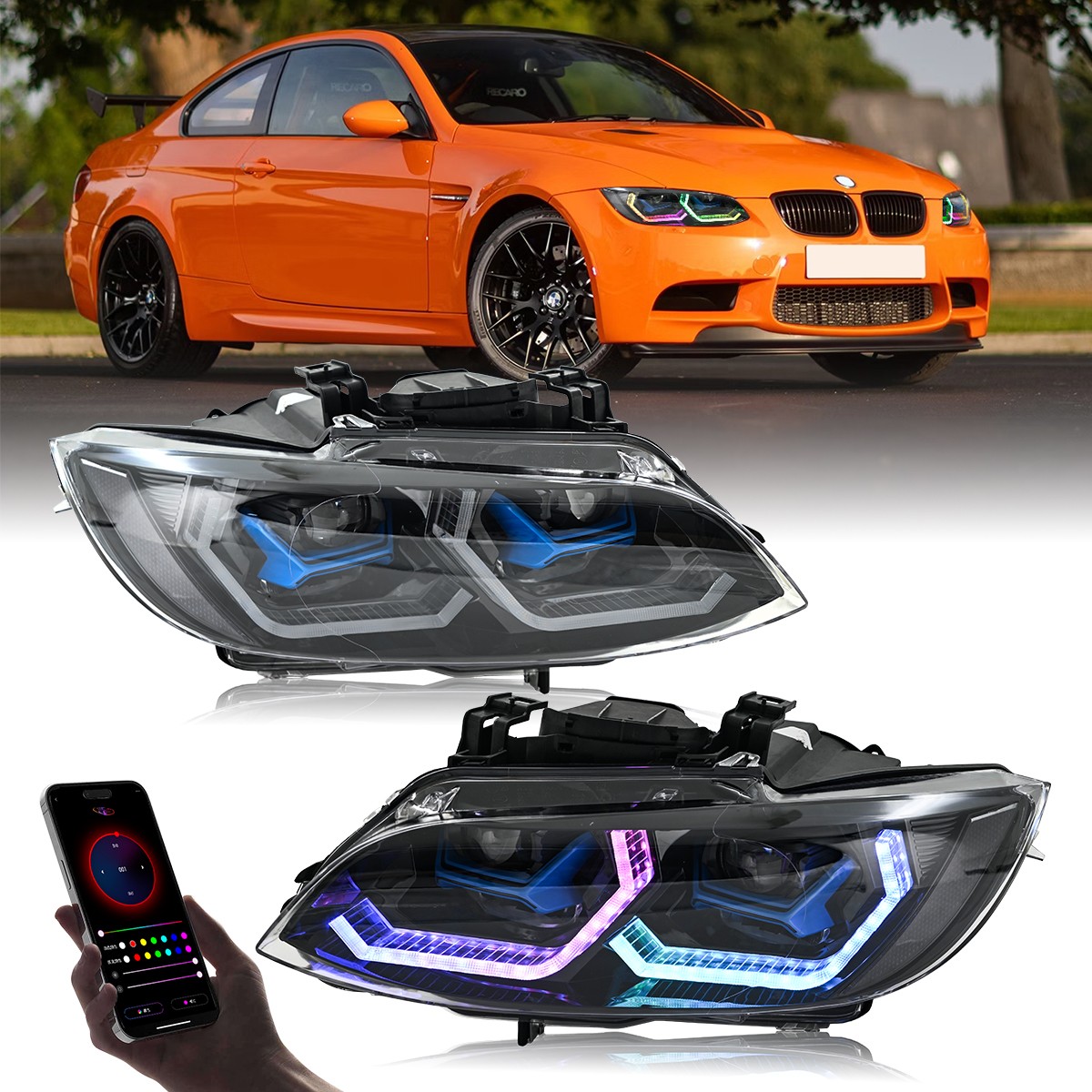 USED For 2007-2010 BMW 3 Series E92 E93 LED Headlight Assembly High Low Beam