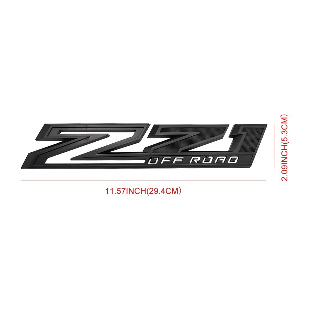 2Pcs Matte Black Z71 Emblems Fender Letter Nameplate For Silverado Z71 Off Road