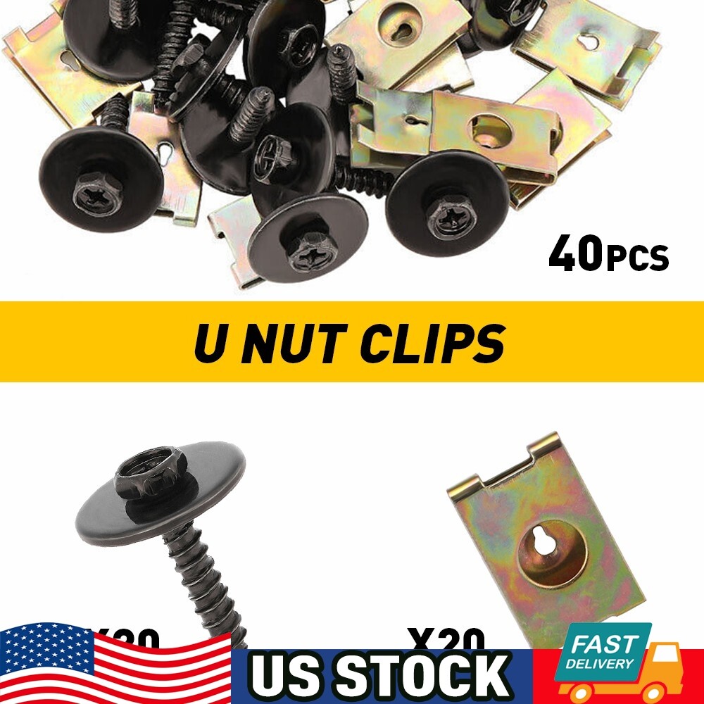40x Engine Splash Shield Guard Bumper Hardware Body Bolt U-nut Screw Clip Rivet