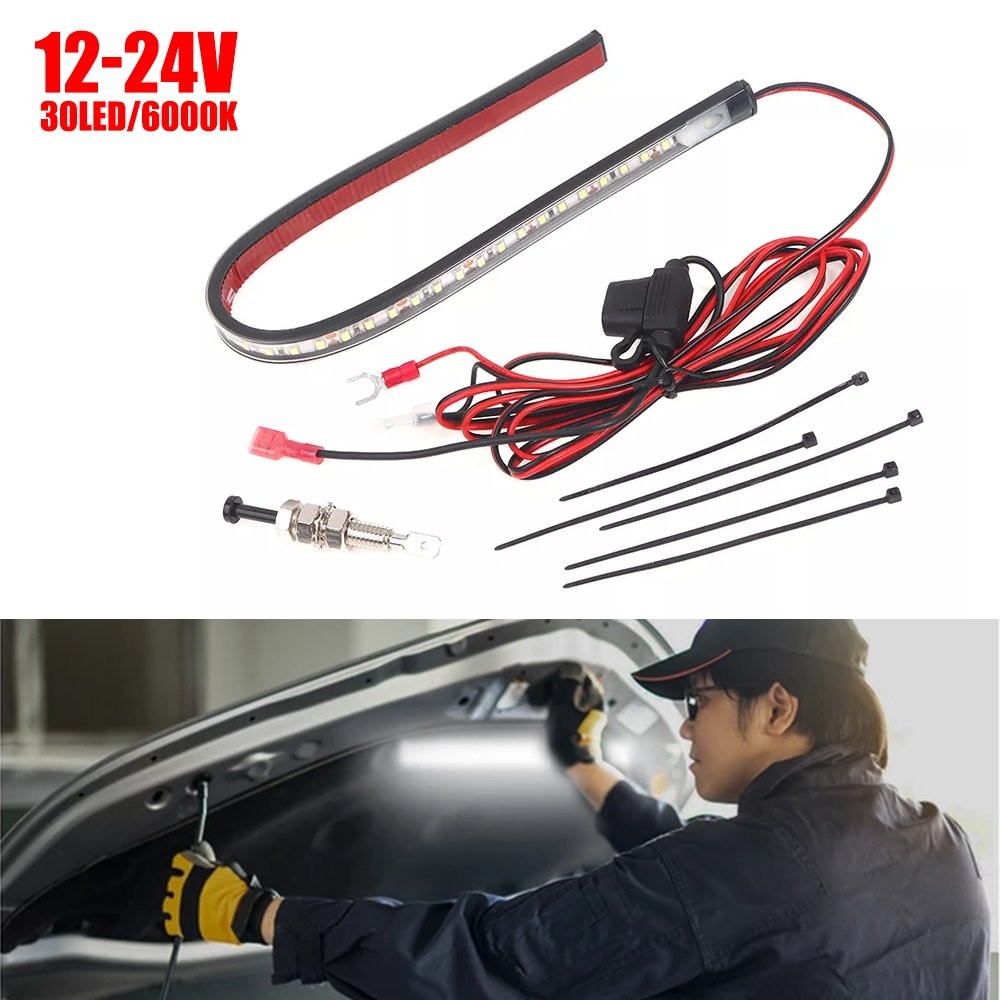 Universal Under Hood LED Bright Light Strip Kit Automatic on/off IP67 6000K 12v