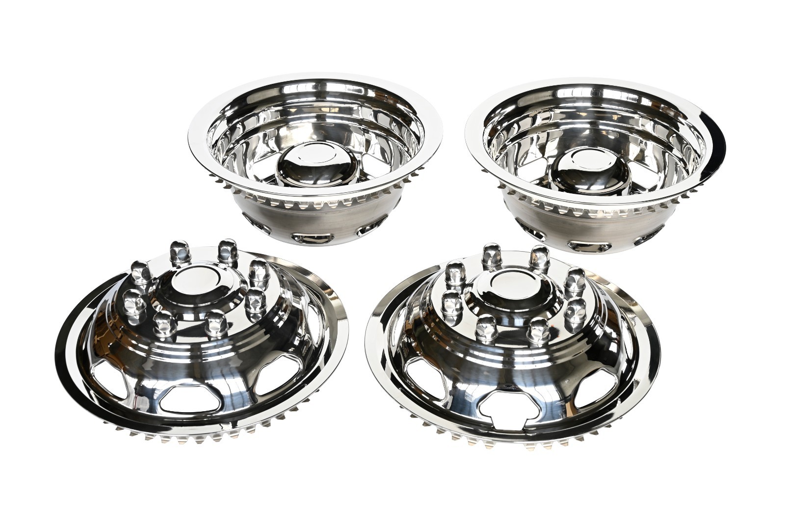 17″ 8 Lug Dually Wheel Simulator Hubcap Set for Chevy GMC/Dodge/Ford F350