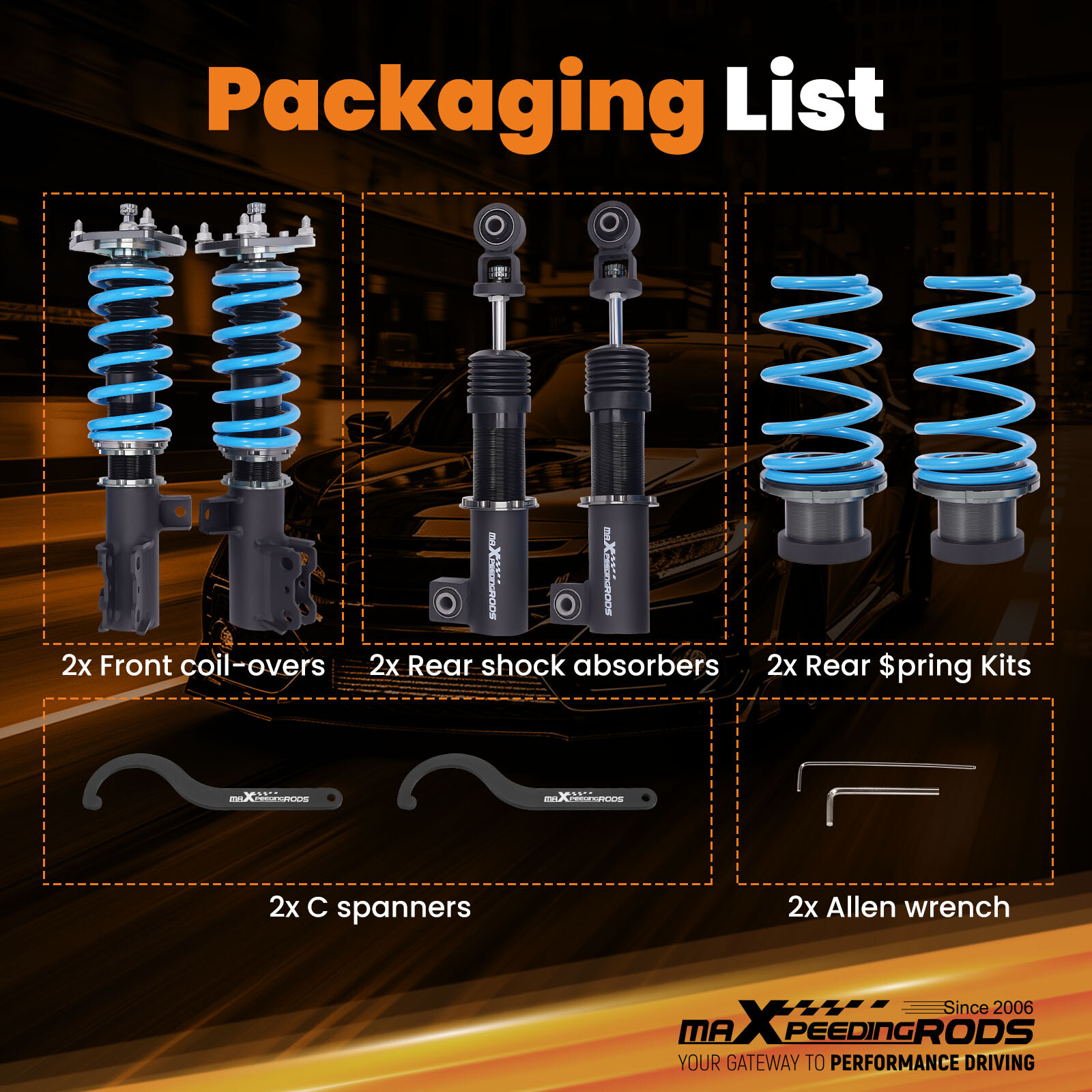 MaXpeedingrods Coilovers Suspension Lowering Kits For Hyundai Veloster 2012-2017