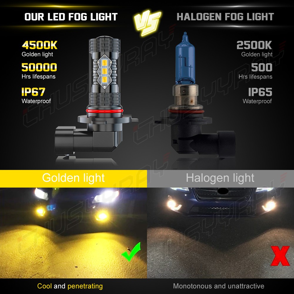 9005 LED Car Fog/Driving Light 3500K Amber 80W Bulbs For Toyota Tundra 2007-2013