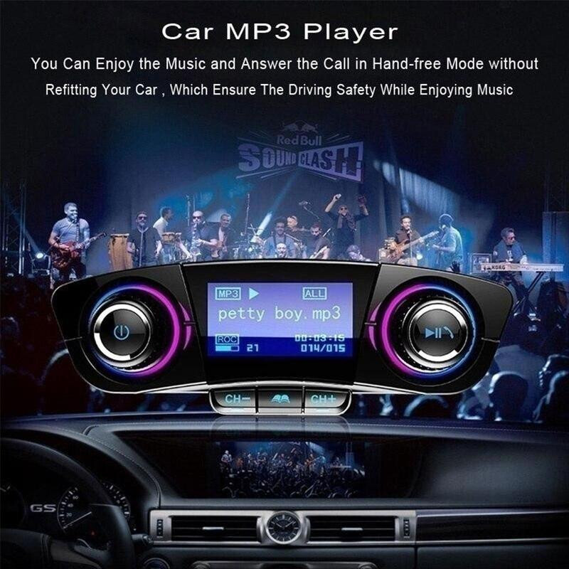 Car Wireless Bluetooth 4.0 FM Transmitter MP3 Player Dual USB Charger Adapter