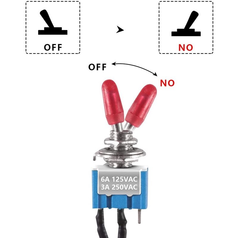 Toggle Flick Switch ON/OFF Wired Small Mini AC/DC Car/Truck/Boat Universal 1/4″