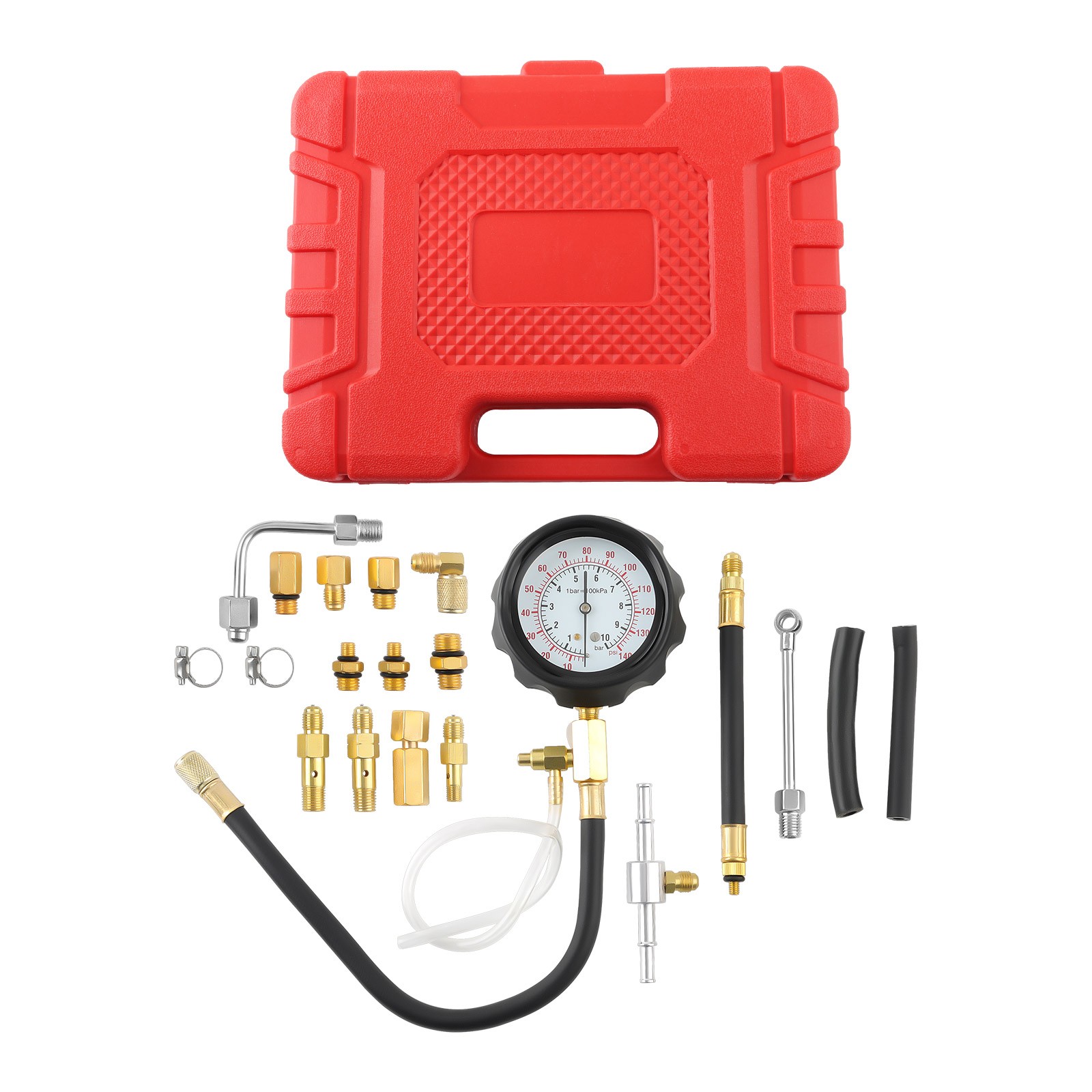 0-140 PSI Fuel Injection Pump Pressure Tester Injector Pump Pressure Gauge Kit