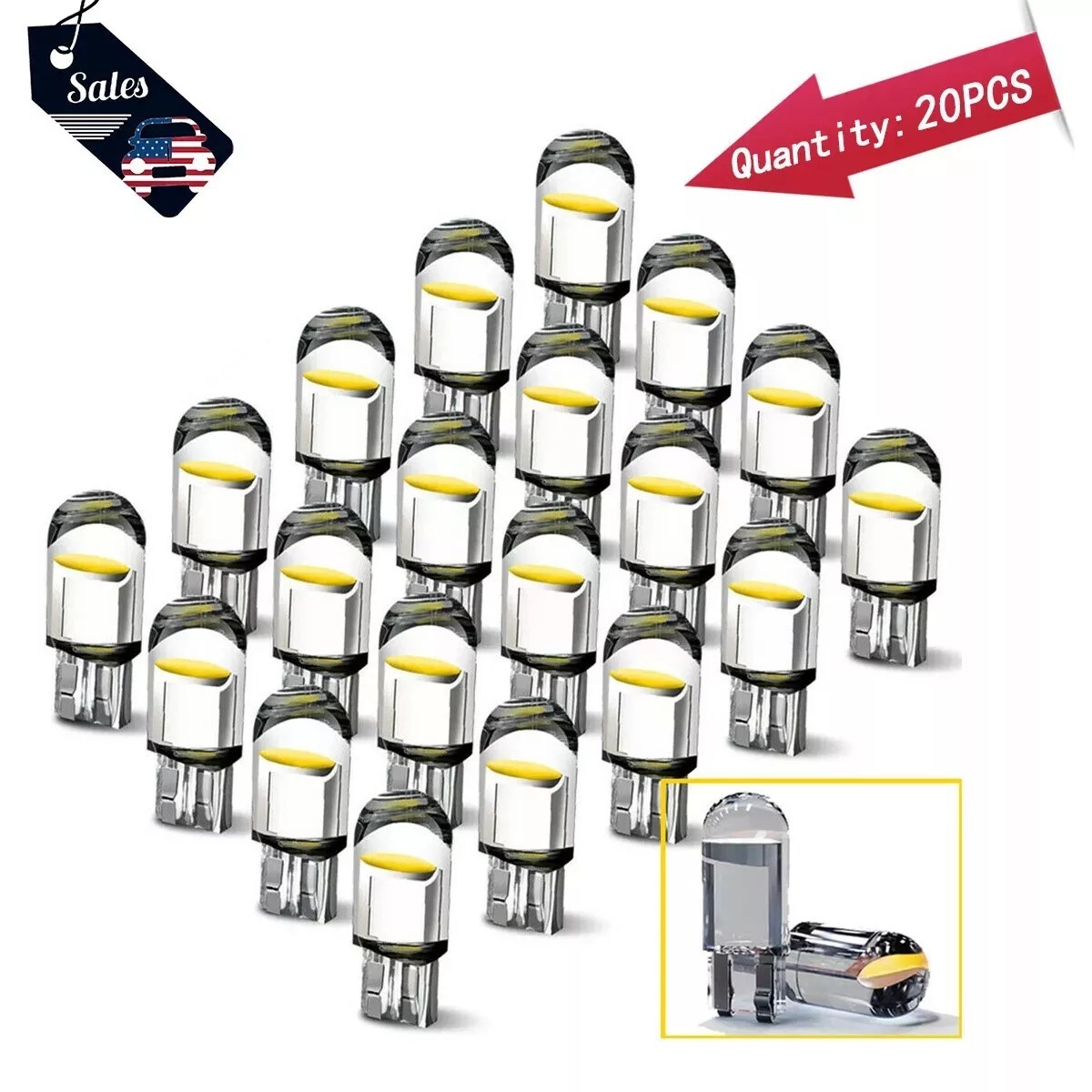 20pcs LED License Plate Interior Light Bulb White T10 194 168 W5W 2825 6000K